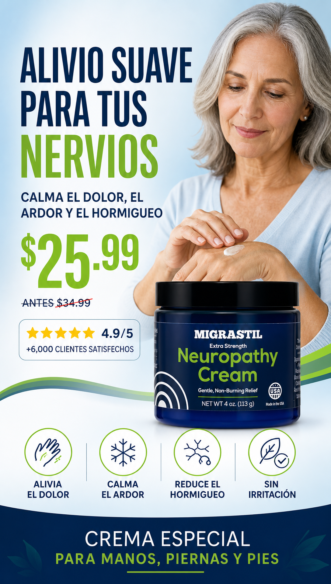 Migrastil Neuropathy | Cuidado Avanzado para Manos y Pies (Made in USA)