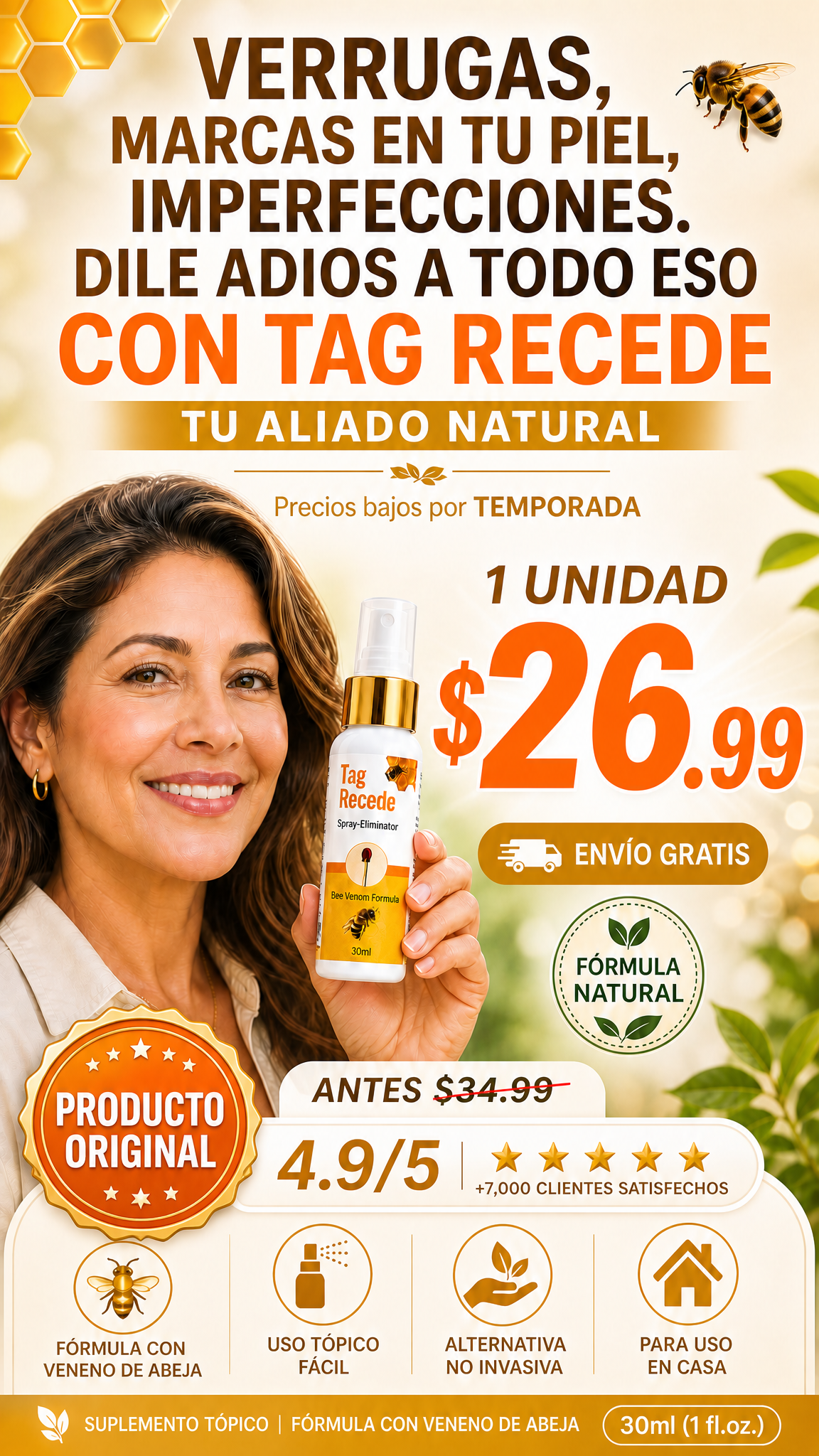 Tag Recede Spray | Removedor de Verugas, Lunares e Imperfecciones en Tu Piel